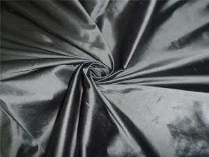 100% pure silk dupioni fabric black x grey 54&quot;wide width slub MM20[4]