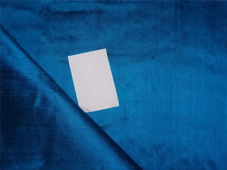 100% PURE SILK DUPIONI FABRIC BLUE X BLACK colour 54" wide WITH SLUBS MM70[6]