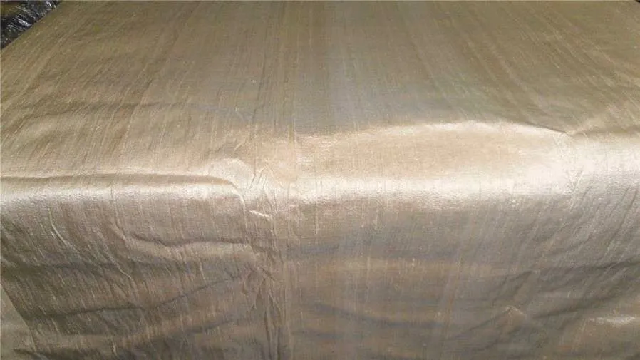 100% PURE SILK DUPIONI FABRIC CREAM X IVORY 54" WITH SLUBS MM6[9]