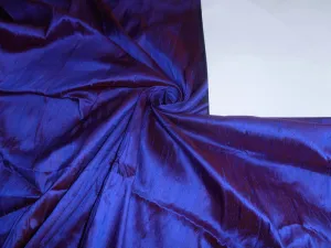 100% PURE SILK DUPIONI FABRIC eggplant COLOR 54&quot; wide WITH SLUBS*
