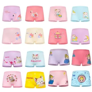 10PC Soft Cotton Cartoon Print Breathable Briefs for Girls
