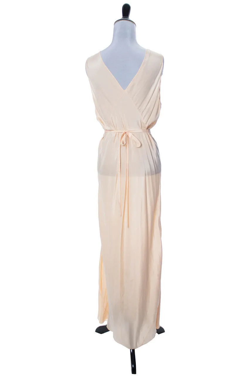 1930s Vintage Nightgown Silk with Embroidery 42