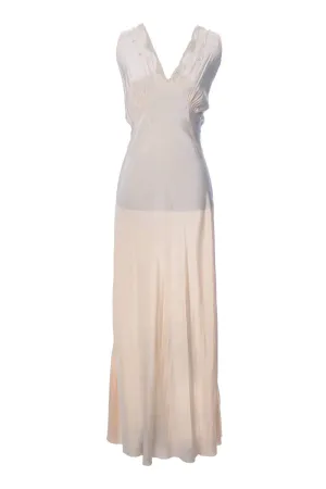 1930s Vintage Nightgown Silk with Embroidery 42