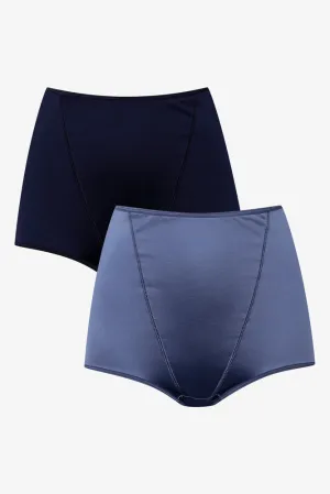 2 Pack Low Leg Brief Panties Blue