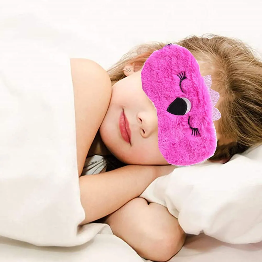 2 Pcs Animal Sleep Eye Mask Cute Funny 3D Soft Fluffy Cartoon Eye Mask Elastic Eye Cover Eye Shade Sleeping Mask for Travel Sleepover Pajamas Slumber Party Favors Accessories