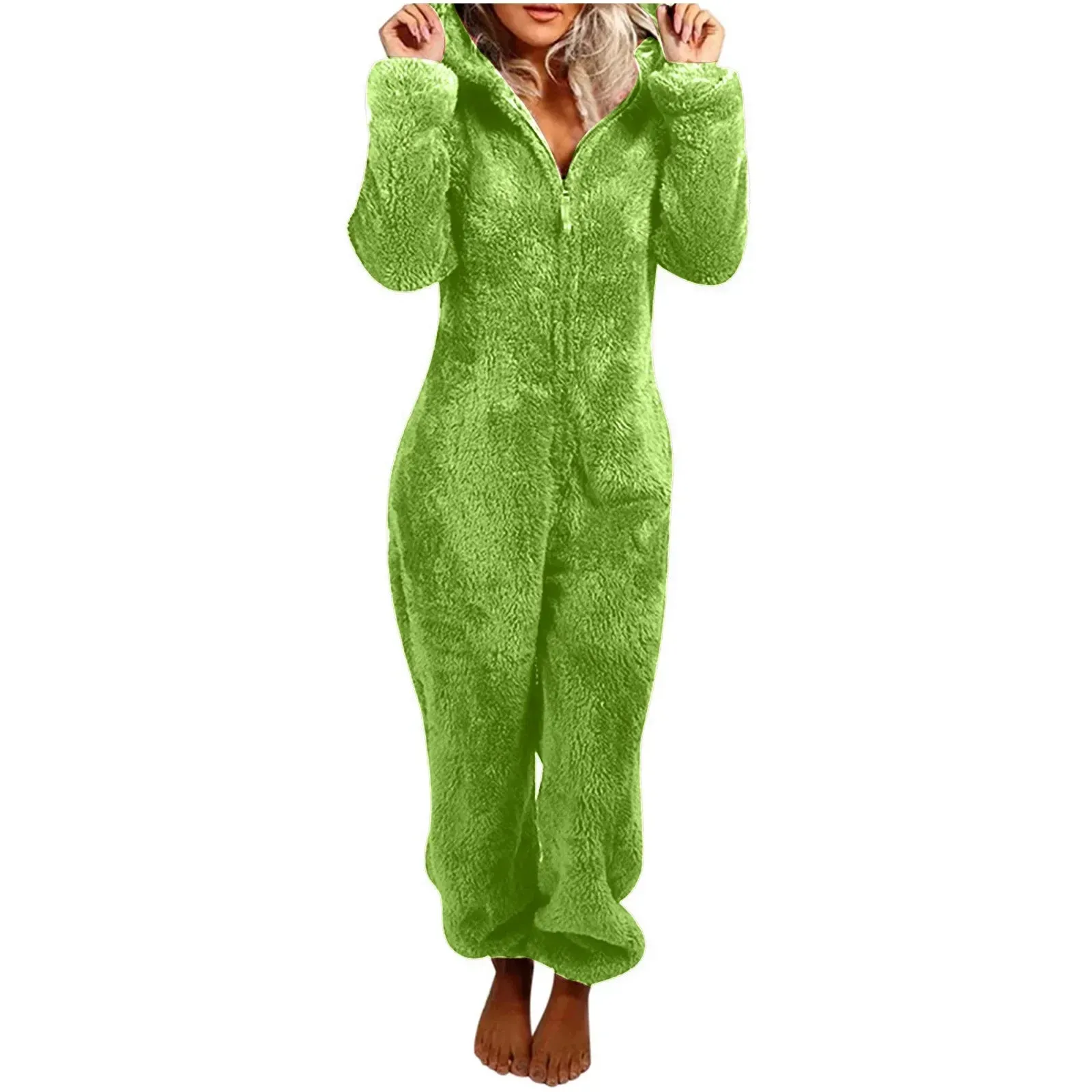 2025 Women's Plus Size Fleece Onesies Pajamas - Winter Warm Hooded Sleepwear S-5XL