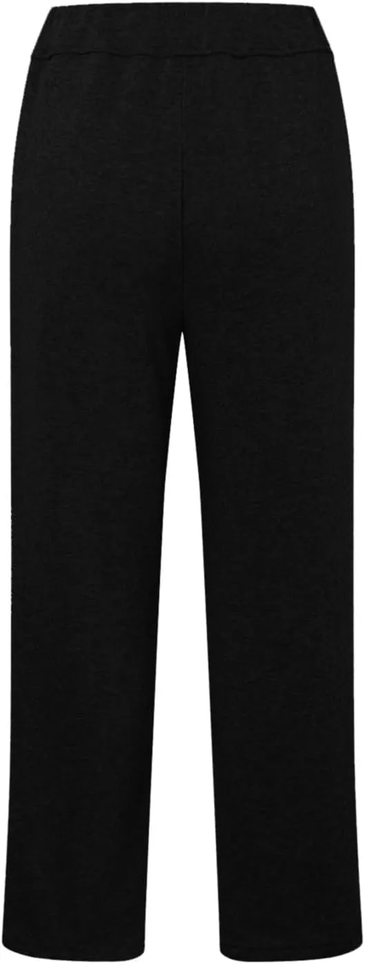 2025 Womens Wide Leg Sweatpants Cozy Fleece Boyfriend Casual Jogger Pants Baggy Elastic High Waisted Yoga Pants Trendy