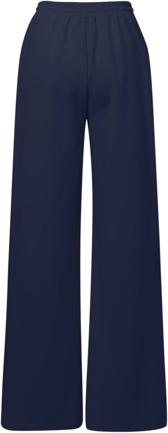2025 Womens Wide Leg Sweatpants Cozy Fleece Boyfriend Casual Jogger Pants Baggy Elastic High Waisted Yoga Pants Trendy