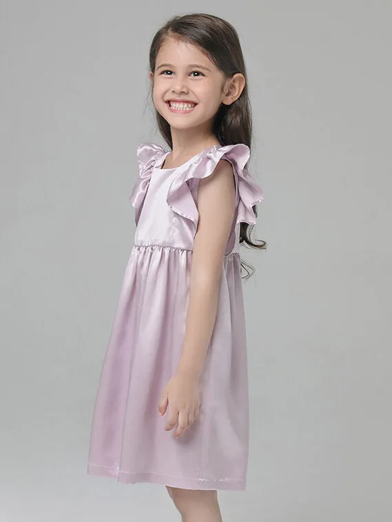 22 Momme Girls Nice Silk Nightgown With Ruffles