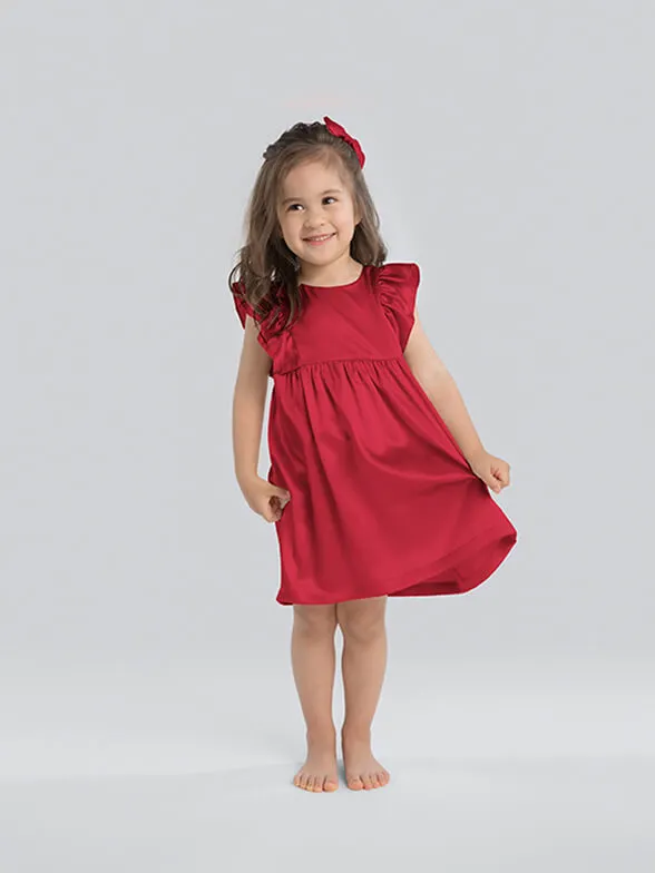 22 Momme Girls Nice Silk Nightgown With Ruffles