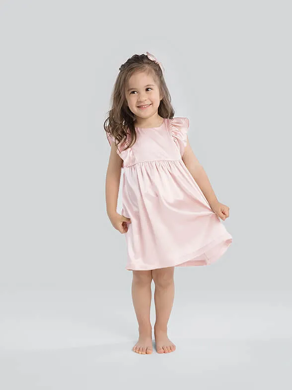 22 Momme Girls Nice Silk Nightgown With Ruffles