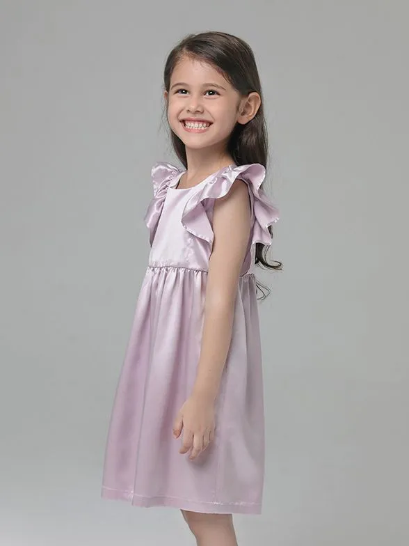 22 Momme Girls Nice Silk Nightgown With Ruffles