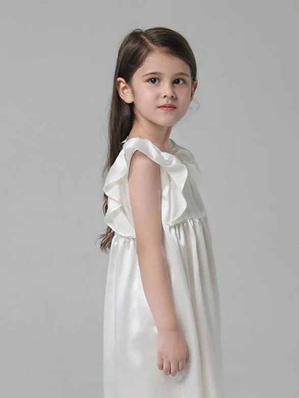 22 Momme Girls Nice Silk Nightgown With Ruffles