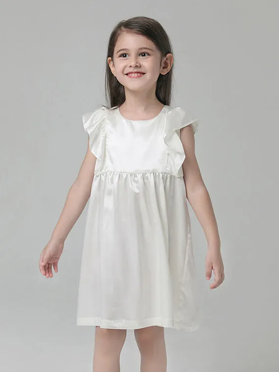 22 Momme Girls Nice Silk Nightgown With Ruffles