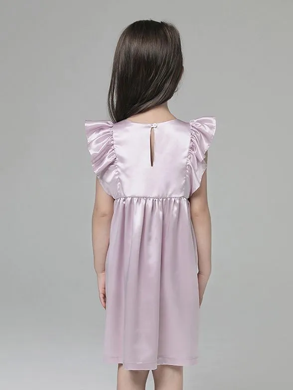 22 Momme Girls Nice Silk Nightgown With Ruffles