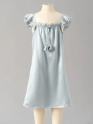22 Momme Sweet Ruffled Silk Dress For Girls