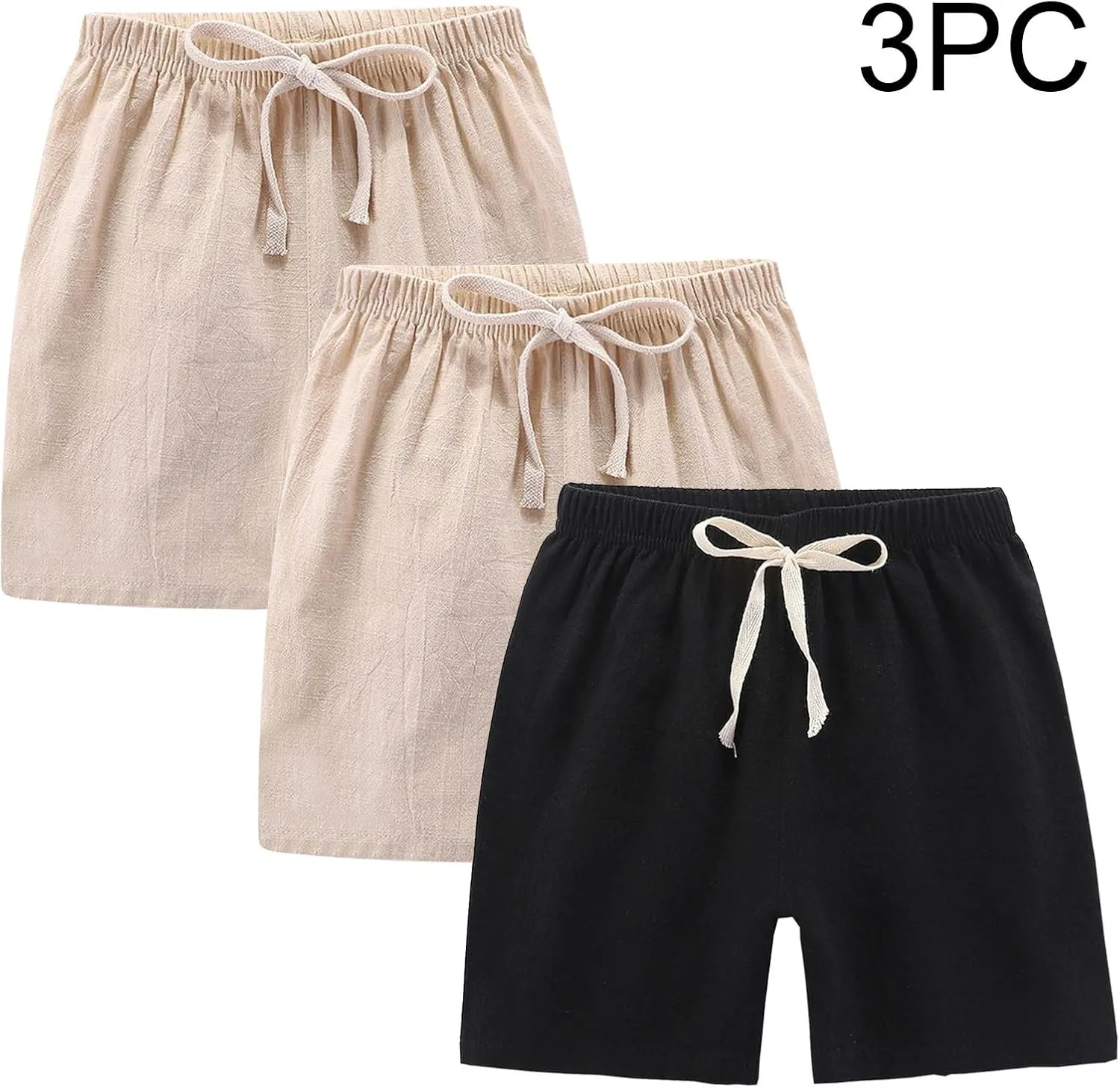 3 Pack Girls Shorts Size 10-12 Casual High Waisted Linen Short for Girls Summer Drawstring Running Athletic Shorts