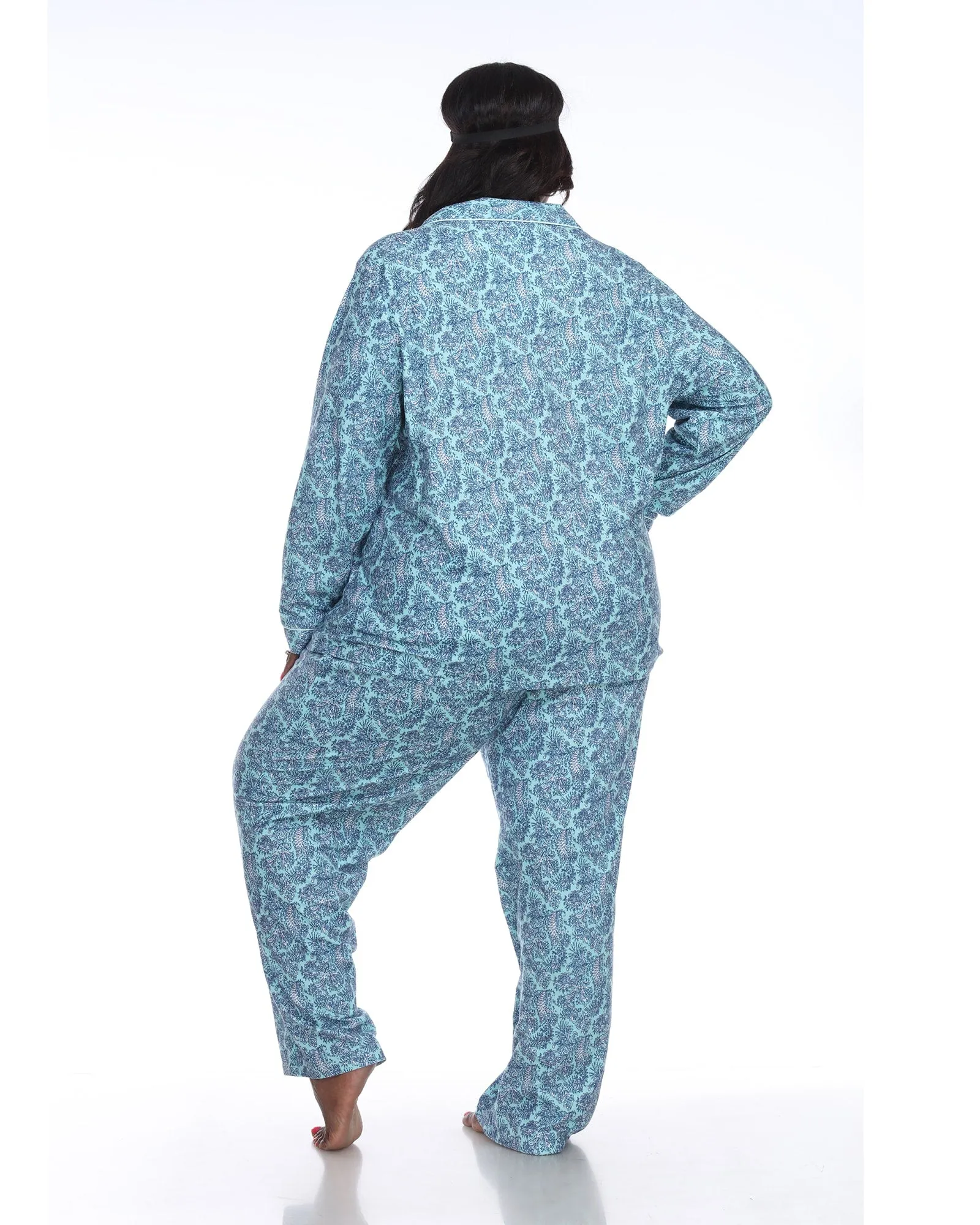 3 Piece Pajama Set | Mint Paisley