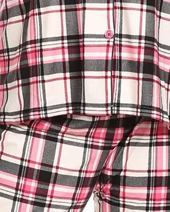 3 Piece Pajama Set | Pink Plaid