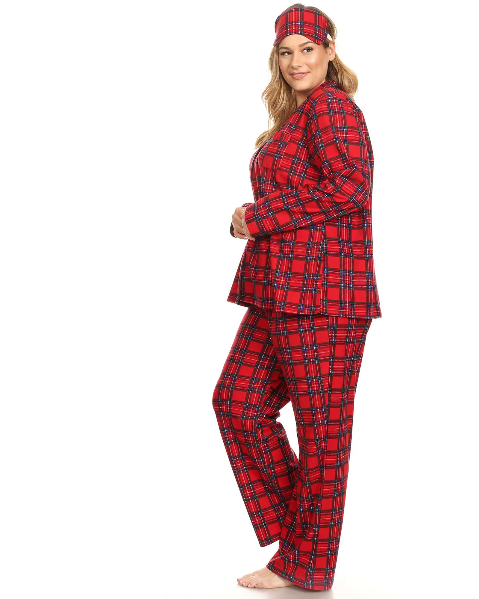 3 Piece Pajama Set | Red Plaid