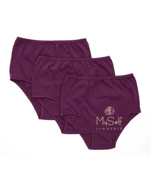 3305 Plum Cotton Briefs 3 Pk.