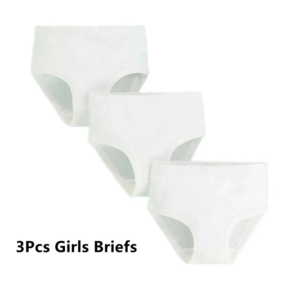 3Pcs/Lot Children Underwear Solid Color White Shorts Cotton Big Boy Boxer Panties Boys Underwear Briefs Toddler Underpants