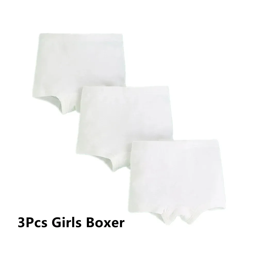 3Pcs/Lot Children Underwear Solid Color White Shorts Cotton Big Boy Boxer Panties Boys Underwear Briefs Toddler Underpants