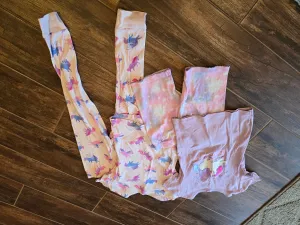 4 PC unicorn pajamas 2 tops, 1 pant, 1 short - size Kids Clothing:     6 & 6X