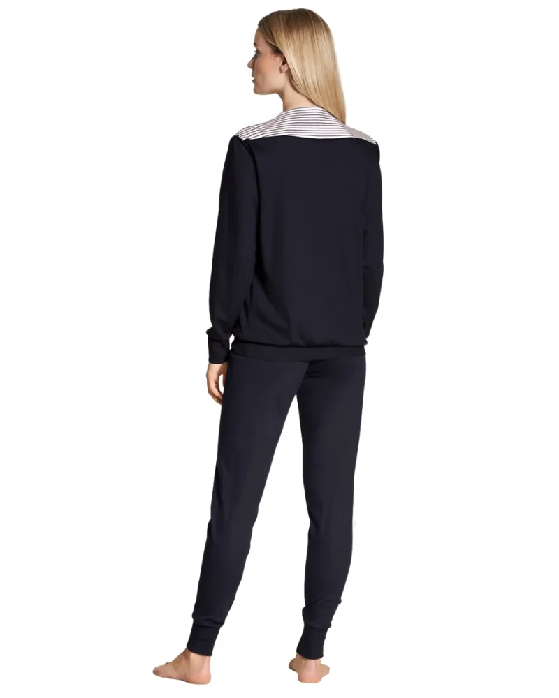 43100 #339 Soulmate Navy Blue 100% Cotton Pajamas Set