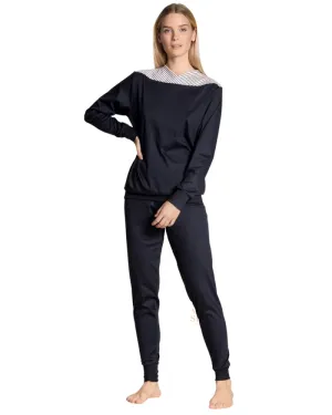 43100 #339 Soulmate Navy Blue 100% Cotton Pajamas Set
