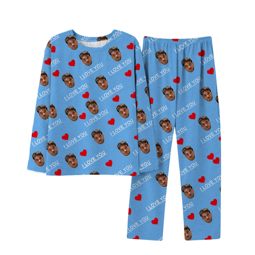 4FunGift® Unisex Custom Couple Pajamas I LOVE YOU