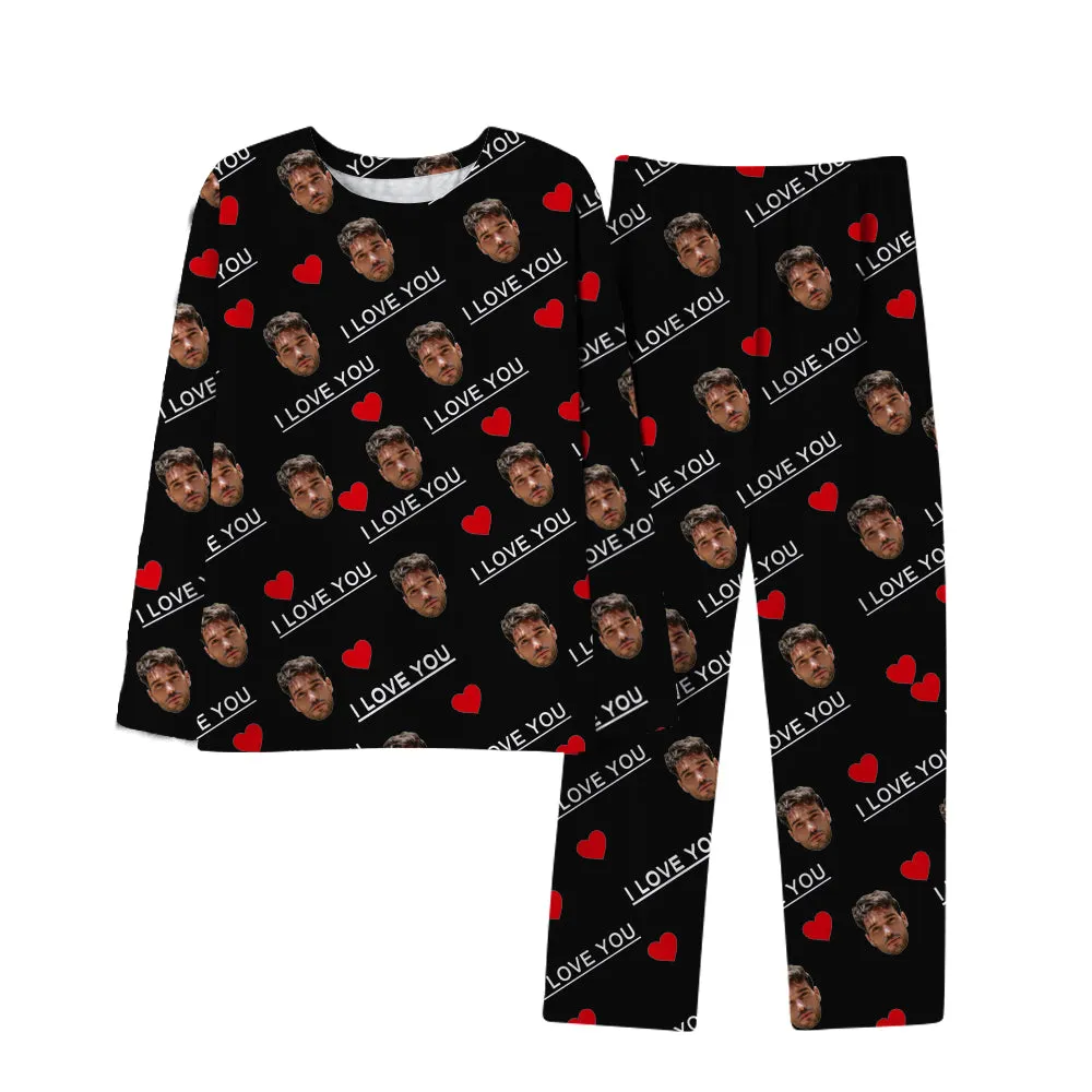 4FunGift® Unisex Custom Couple Pajamas I LOVE YOU