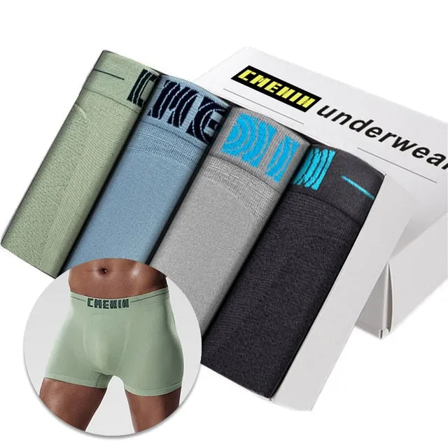 4pc/lot Boxershorts Men Boxers Male Underwear Man Panties Cotton Soft Short Boxer Mesh Mens Hombre Cueca Plus Size OR212
