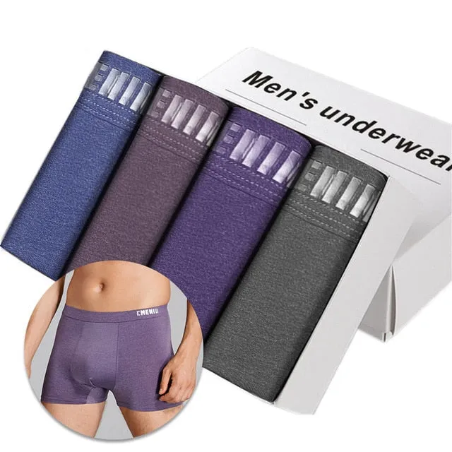 4pc/lot Boxershorts Men Boxers Male Underwear Man Panties Cotton Soft Short Boxer Mesh Mens Hombre Cueca Plus Size OR212