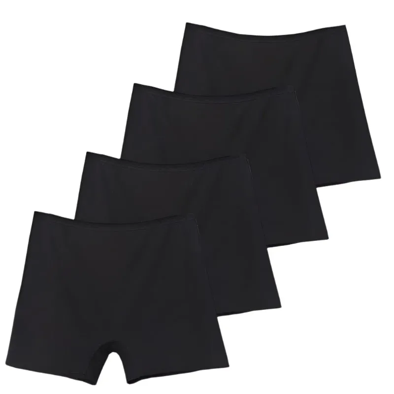 6pcs Cotton Women's Plus Size High Waist Boxer Briefs Safety Panties