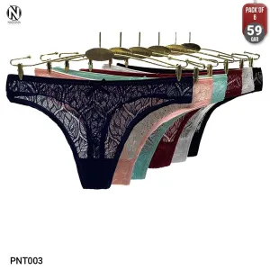 6PCS/Set Sexy Mesh G-String Hollow Panties
