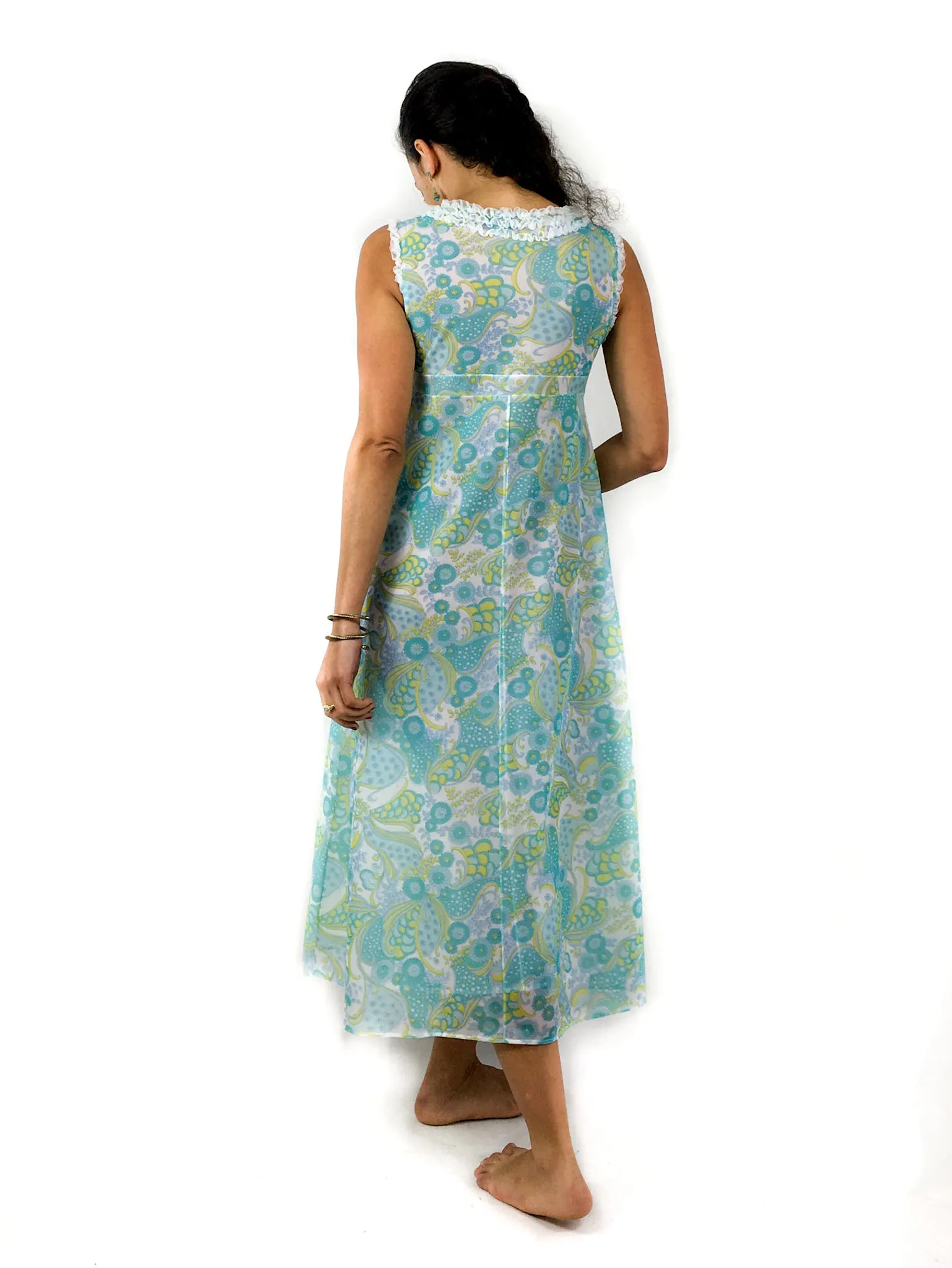 70s vintage long Paisley print nightgown