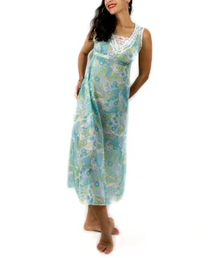 70s vintage long Paisley print nightgown