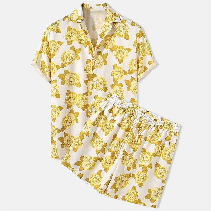 Abstract Print Shirt With Short Pant Two Piece Dress