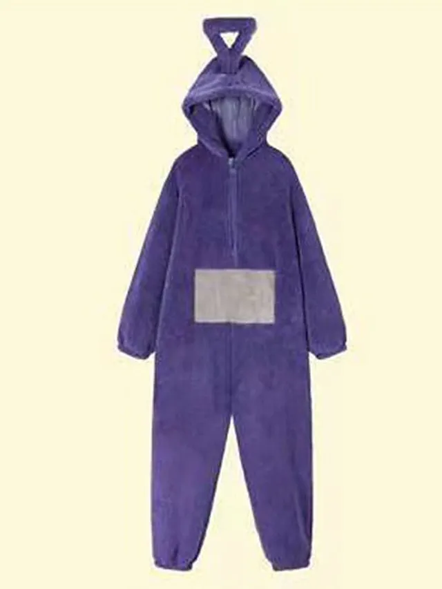 Adults' Kigurumi Pajamas Nightwear Alien Teletubbies Character Onesie Pajamas Flannel Cosplay For Men and Women Christmas Animal Sleepwear Cartoon Festival / Holiday Costumes