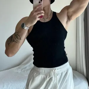 Aidase Mens Sexy Shaping Sports Fitness Casual Cotton Vest 2024 New Genderless American Street Elastic Slim Solid Color Tank Top Unisex