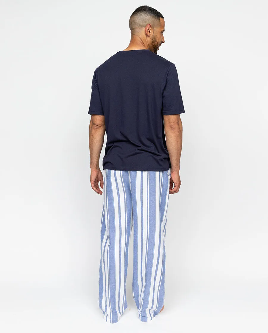 Alpes Mens Jersey T-shirt and Stripe Pyjama Set