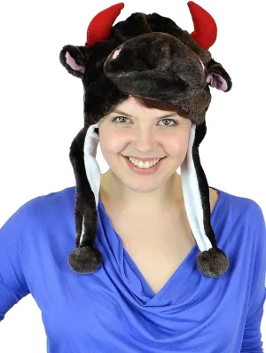 Animal Hats for Adults with Mitten or Pom Pom Knit or Plush Cute Winter Hats Substitute for Beanie