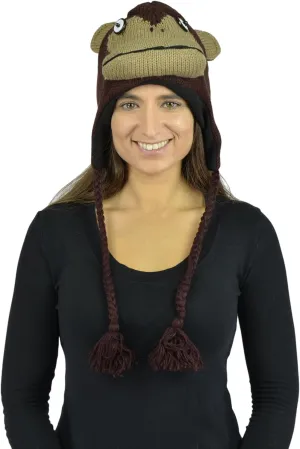 Animal Hats for Adults with Mitten or Pom Pom Knit or Plush Cute Winter Hats Substitute for Beanie