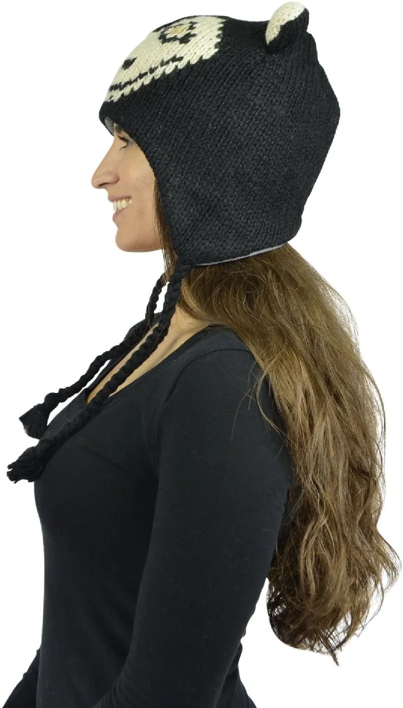 Animal Hats for Adults with Mitten or Pom Pom Knit or Plush Cute Winter Hats Substitute for Beanie