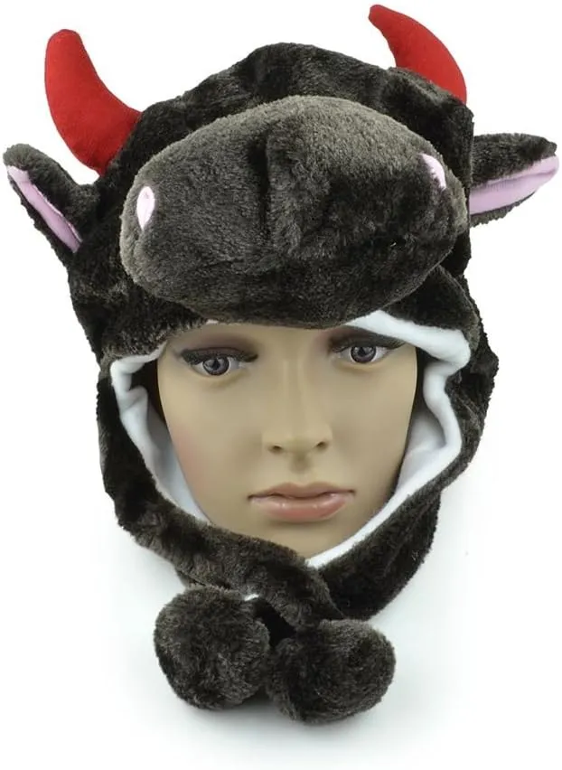 Animal Hats for Adults with Mitten or Pom Pom Knit or Plush Cute Winter Hats Substitute for Beanie