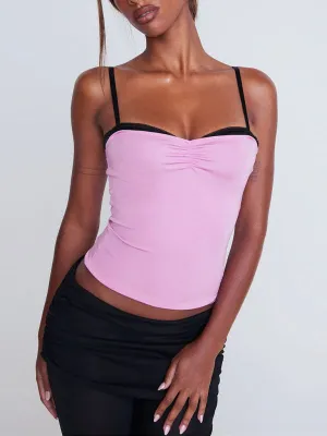 Anwen Camisole Mesh Printed Tube Top Lace Y2K Hot Girl Top