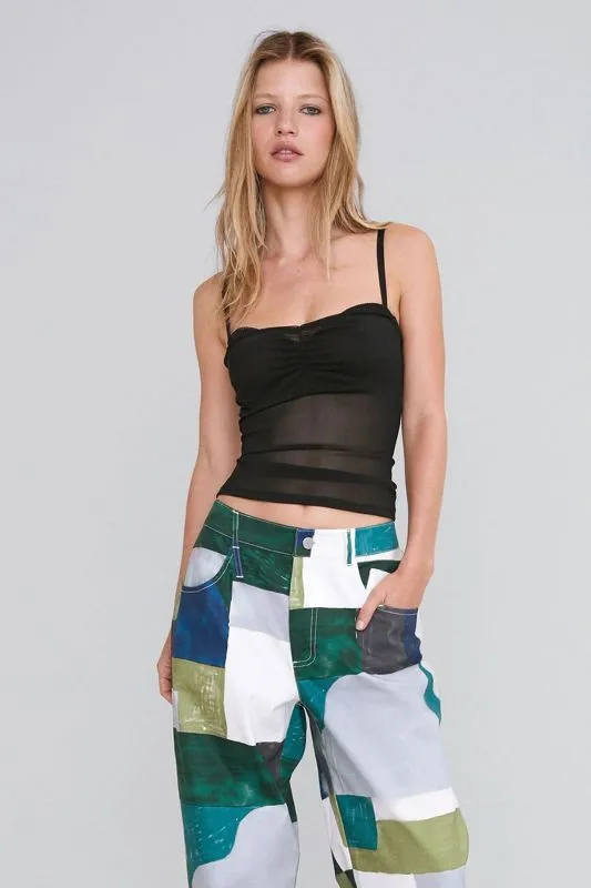 Anwen Camisole Mesh Printed Tube Top Lace Y2K Hot Girl Top