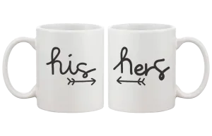 Arrow His And Hers Matching Couple Mugs - His and Hers Matching Coffee Cup