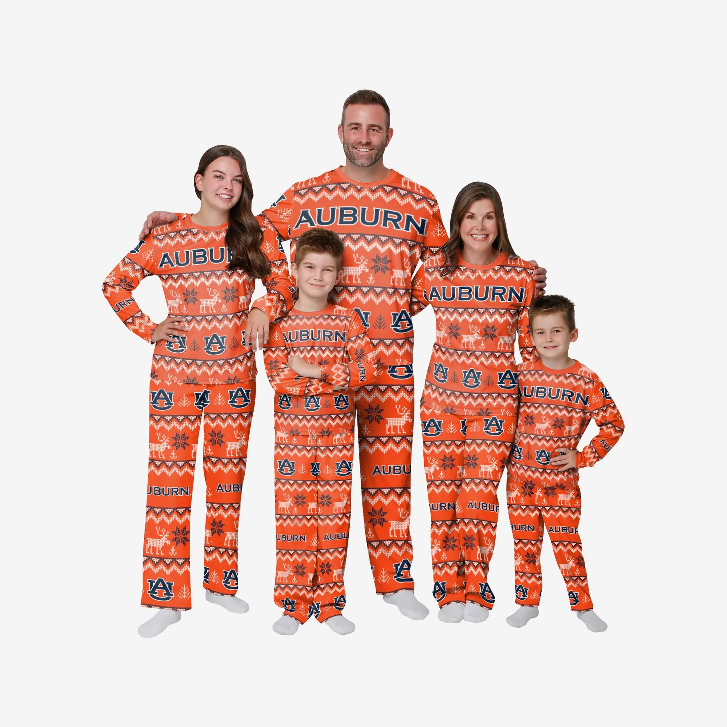 Auburn Tigers Youth Ugly Pattern Family Holiday Pajamas